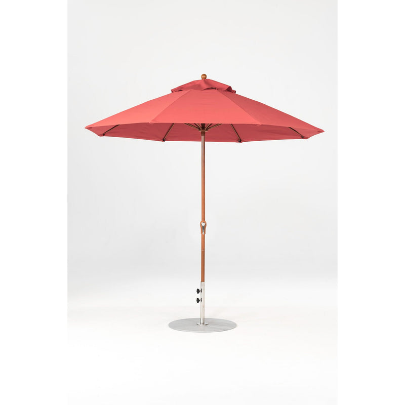 9 Ft Octagonal Frankford Patio Umbrella- Crank Lift- Wood Grain Frame