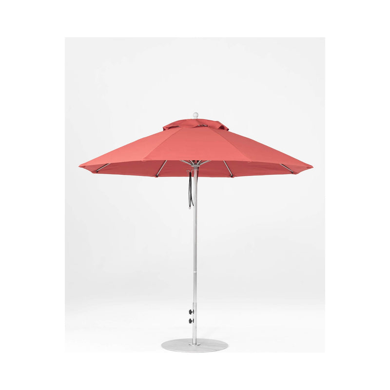 9 Ft Octagonal Frankford Patio Umbrella- Pulley Lift- Matte Silver Frame