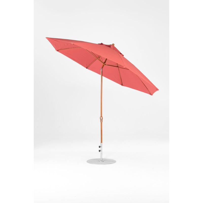 11 Ft Octagonal Frankford Patio Umbrella- Crank Auto-Tilt- Wood Grain Frame
