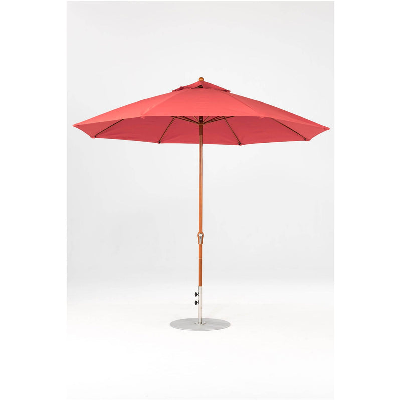 11 Ft Octagonal Frankford Patio Umbrella- Crank Lift- Wood Grain Frame