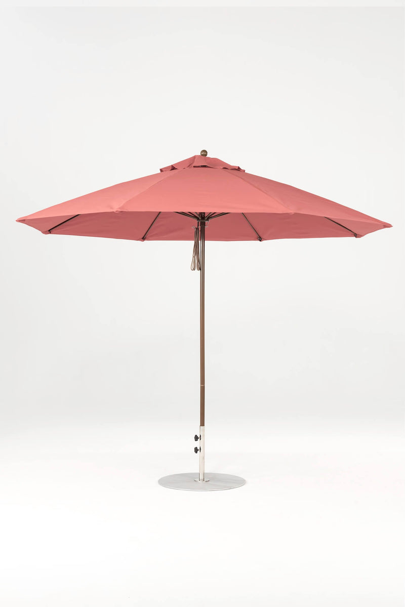 11 Ft Octagonal Frankford Patio Umbrella- Pulley Lift- Matte Bronze Frame