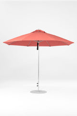 11 Ft Octagonal Frankford Patio Umbrella- Pulley Lift- Polished Silver Anodized Frame