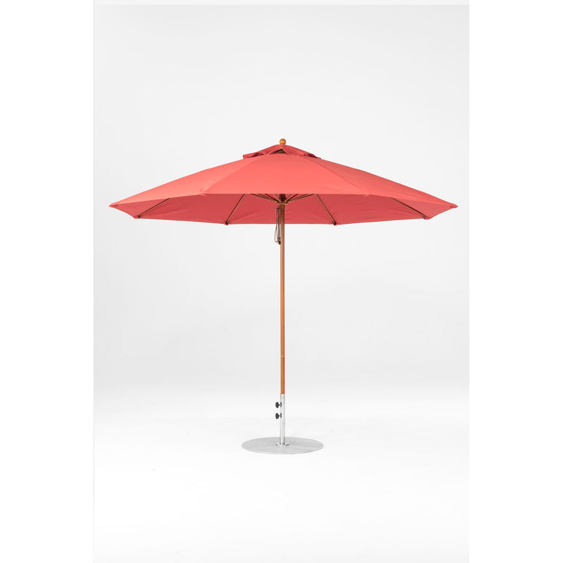 11 Ft Octagonal Frankford Patio Umbrella- Pulley Lift- Wood Grain Frame