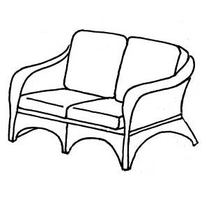 Empire Loveseat Cushion - Seats & Backs, Item#: C-41821