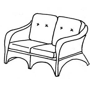 Bravo Loveseat Cushion (4 pc.) - Seat & Back, Item#: C-95020