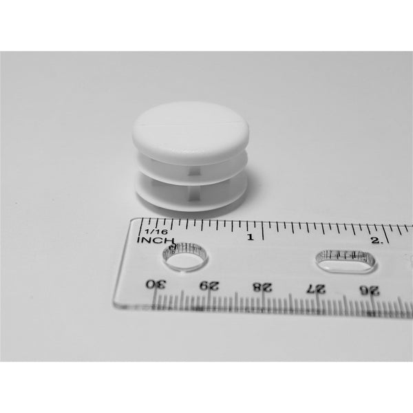 1" Round Multi-Gauge Flat Chair Leg Insert | White | Item 30-609