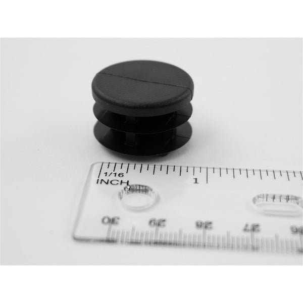 1" Round Multi-Gauge Flat Chair Leg Insert | Black | Item 30-609B