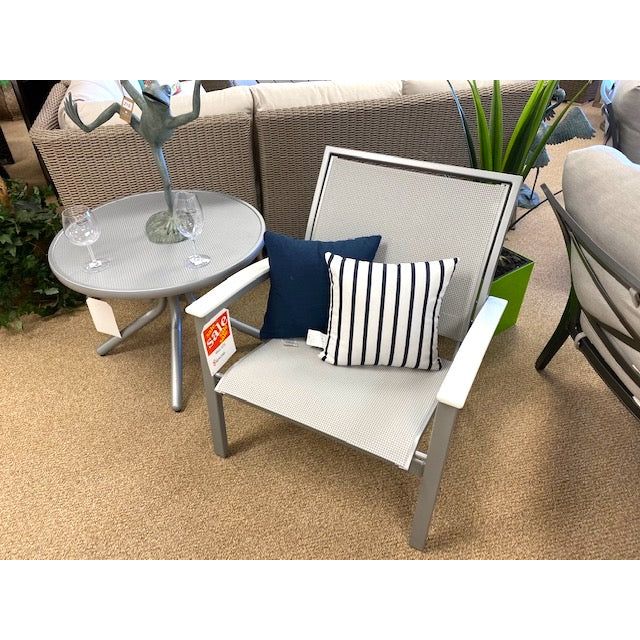 Silver Sling Table & Chair Set