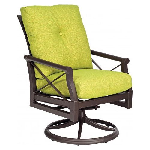 Woodard Woodard Andover Swivel Rocker Dining Chair | 510472 Swivel Dining Chair A,B andover-swivel-rocker-item-510472 Dark Khaki andover_cushion_510472_swivel_rocker.jpg