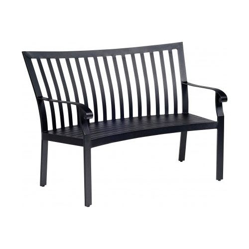 Dark Slate Gray Woodard Cortland Cushion Crescent Shaped Bench | 4Z0494 cortland-cushion-crescent-shaped-bench-item-4z0494 Benches Woodard cortland_4z0494_crescent_bench.jpg