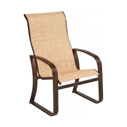 Woodard Cayman Isle Sling High-Back Dining Arm Chair- Item 2FH426 Dining Armchair cayman-isle-sling-high-back-dining-arm-chair-item-22fh426 Tan high_back_dining_chair_2fh426.jpg