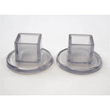 5/8" Square 1-1/2" Rd Flange Chair Leg Protector | Clear | Item 30-723