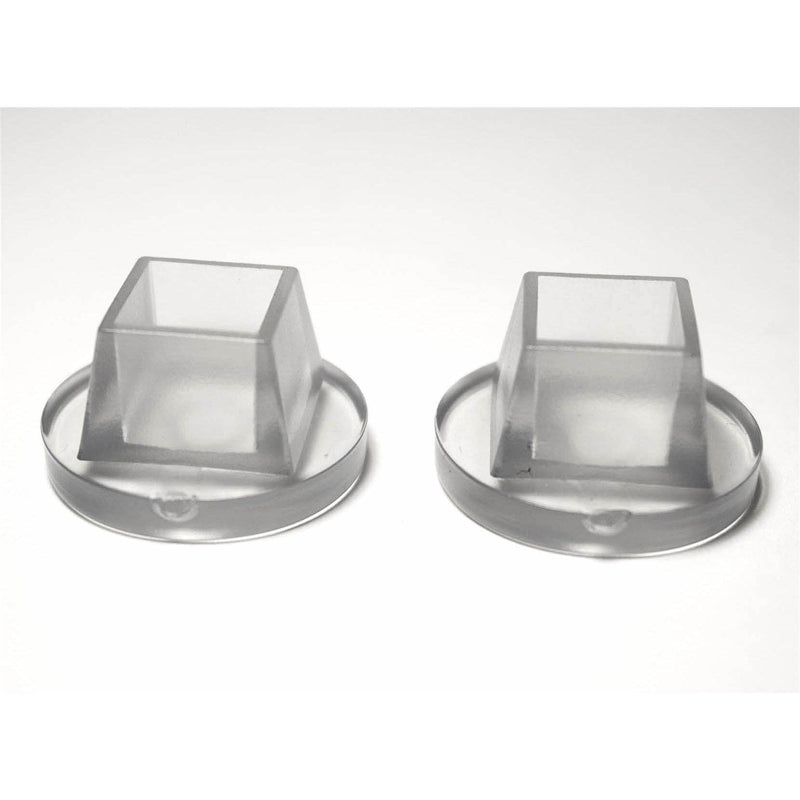 1/2" Square 1-1/4" Rd Flange Chair Leg Protector | Clear | Item 30-722